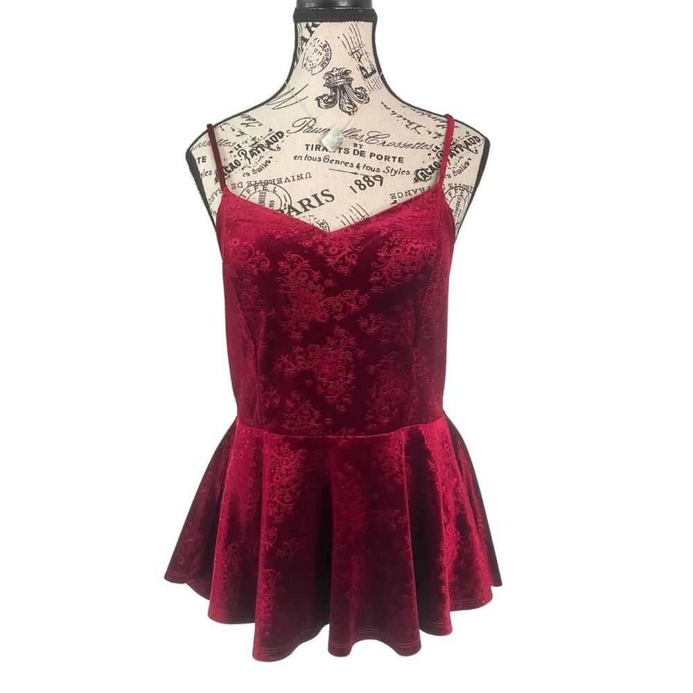 Velvet cami with embossed design